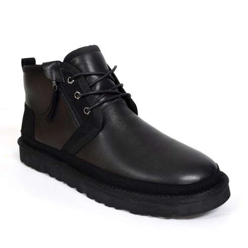 Neumel Zip Leather Black