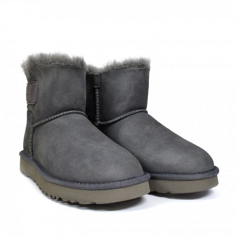 Bailey Mini Logo Strap Suede Grey