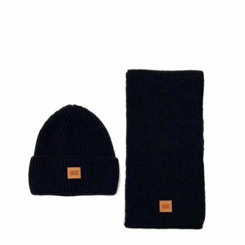 Chunky Rib Knit Beanie Sen Black