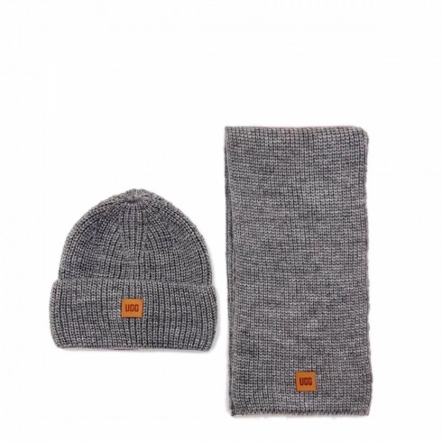 Chunky Rib Knit Beanie Sen Grey
