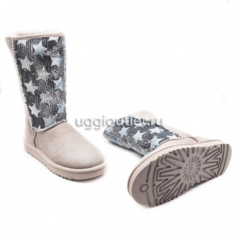 Pearl Five-Pointed Star Tall Grey