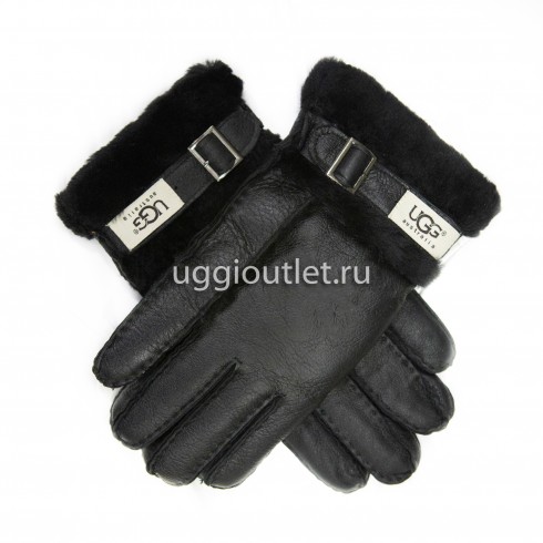 Перчатки Ugg Женские Leather Metallic Black