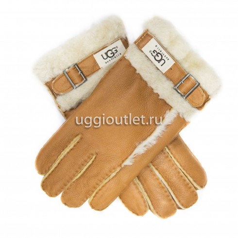 Перчатки Ugg Женские Leather Metallic Chestnut