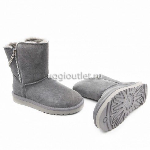 Classic Short Sparkles Zip Grey