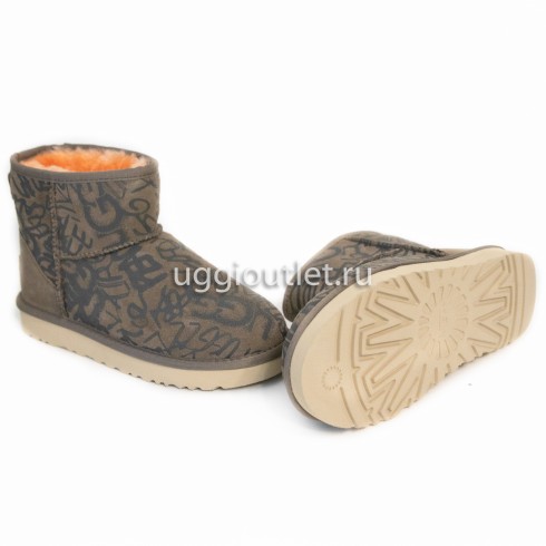 CLASSIC MINI SPARKLE GRAFFITI BOOT Slate
