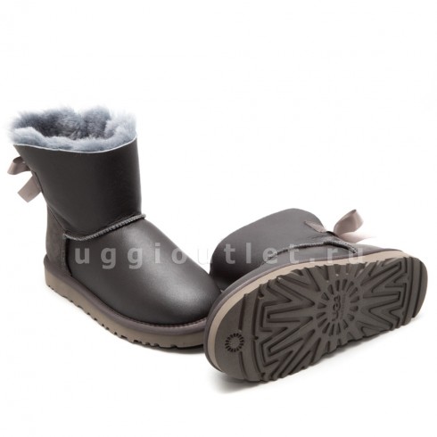 Bailey Bow Mini Metallic Grey