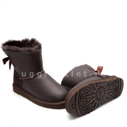 Bailey Bow Mini Metallic Chocolate