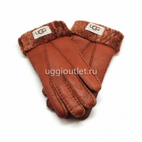 Перчатки Ugg Женские Leather Dark Chestnut