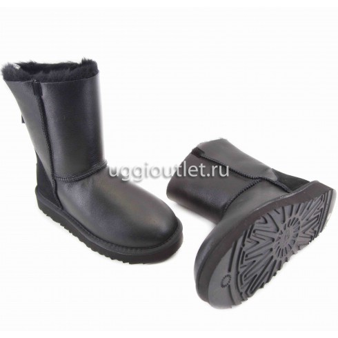 Short Zip Metallic II Black