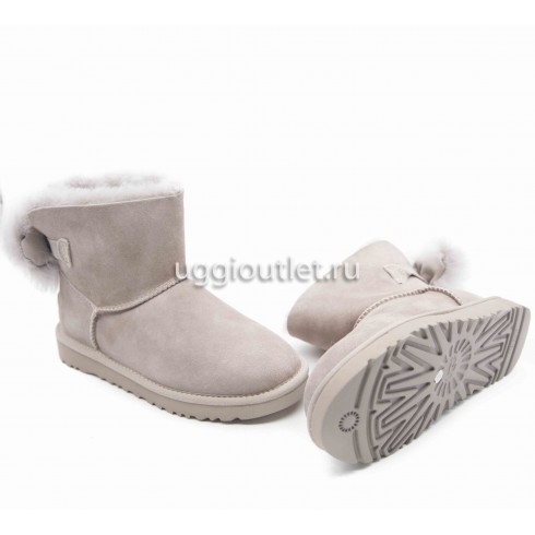 Classic mini Fluff Bow Boot Grey