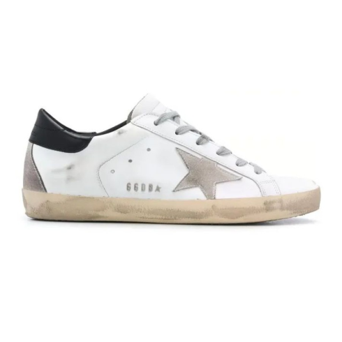 Golden Goose Superstar Black Heel Tab and Metal Stud Lettering