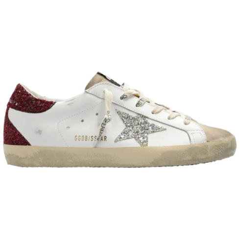 Golden Goose Superstar Bordeaux Silver Glitter